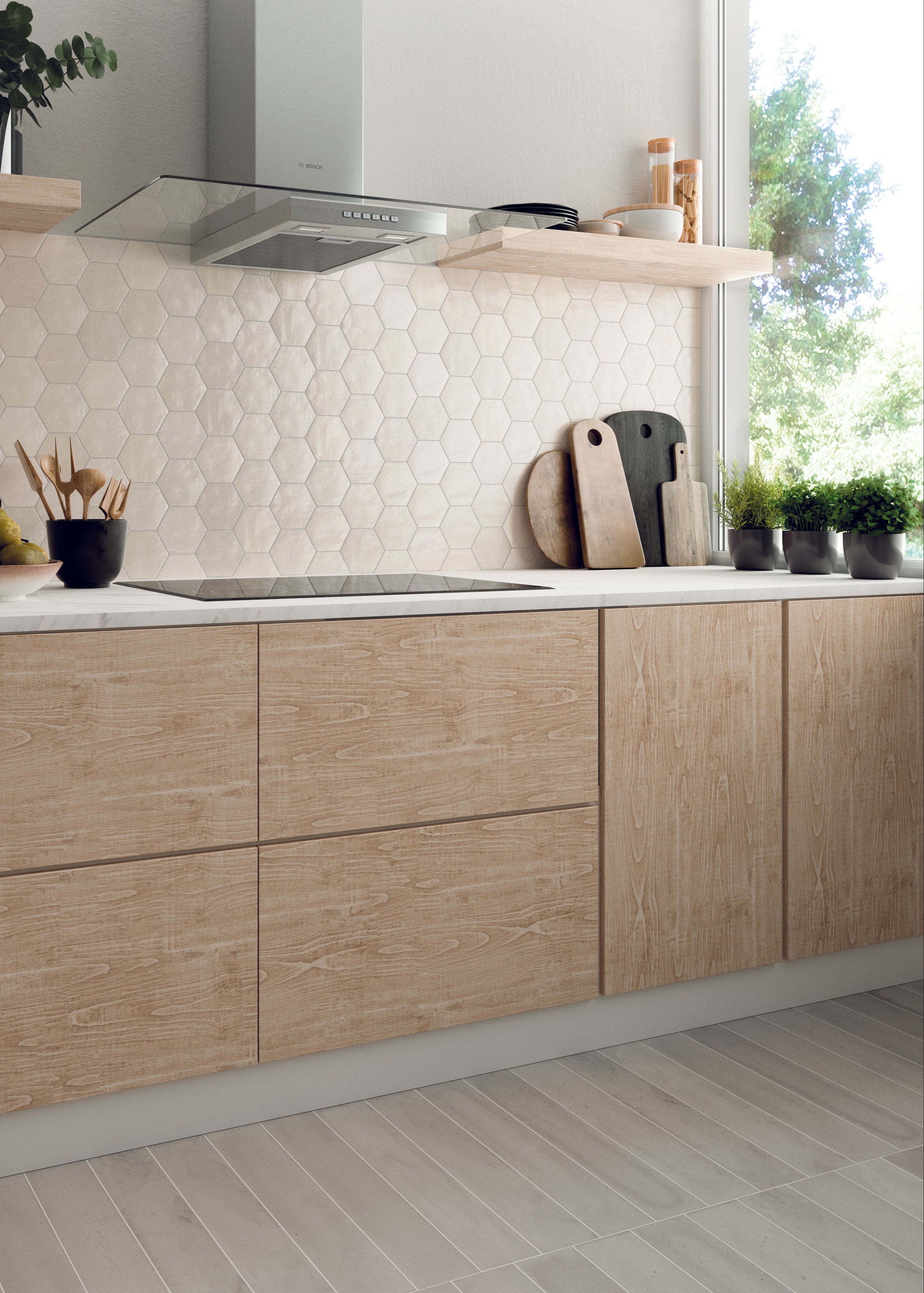 Zellige Hexa White 10.8x12.4