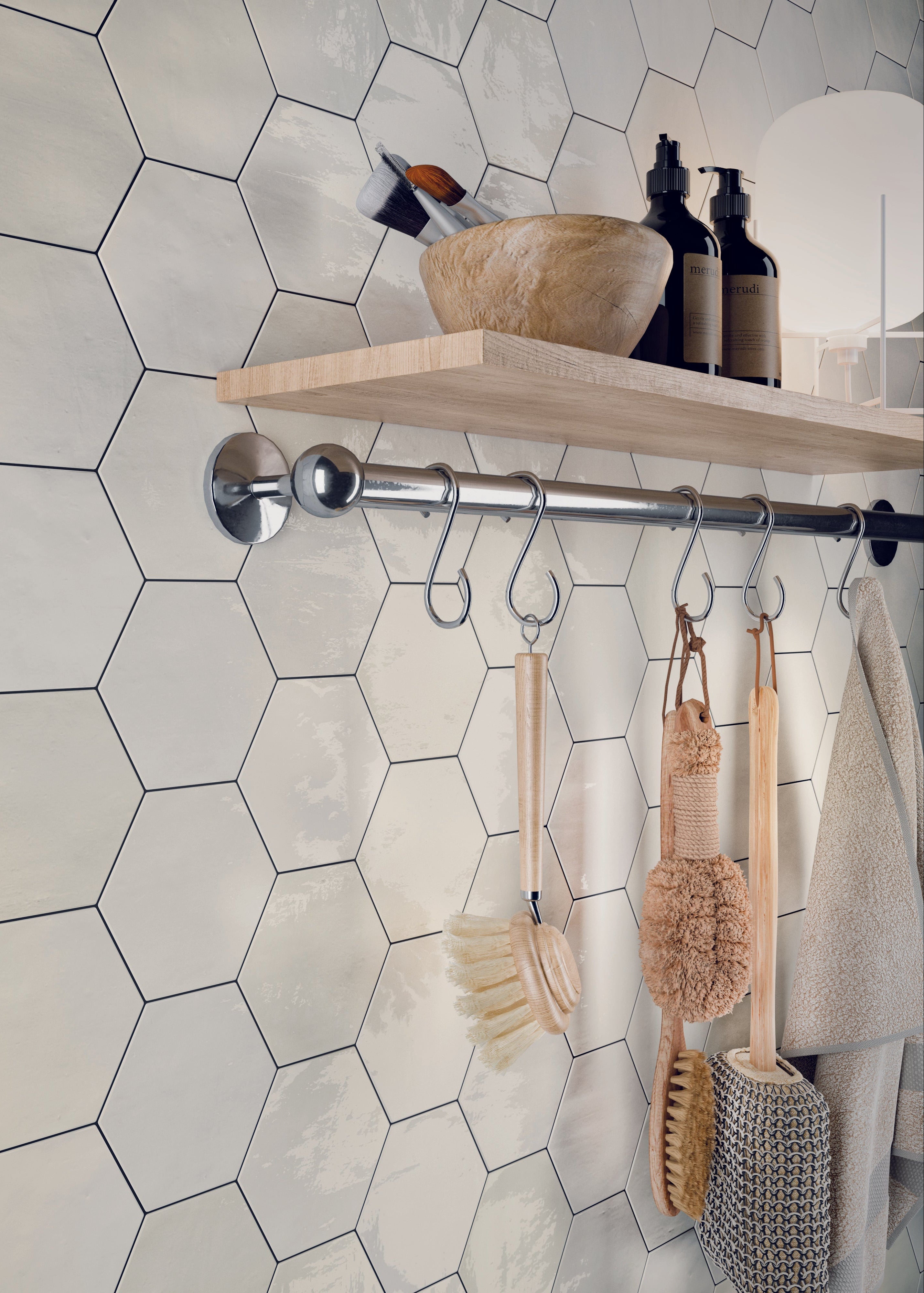 Zellige Hexa Nude 10.8x12.4