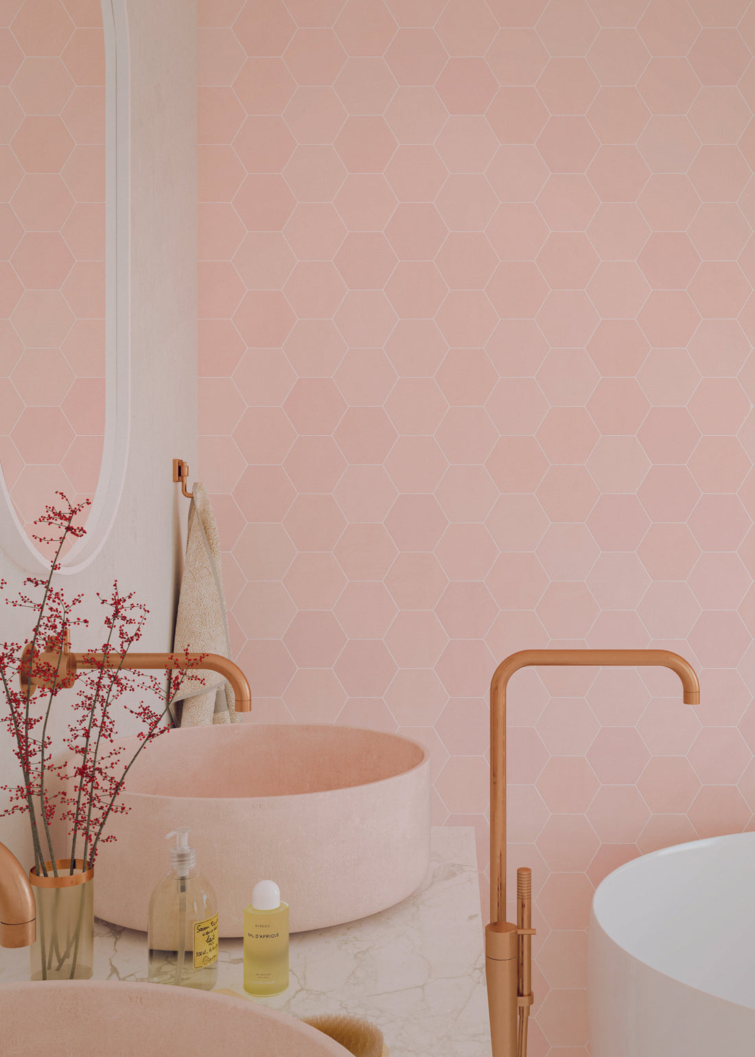 Zellige Hexa Pink 10.8x12.4