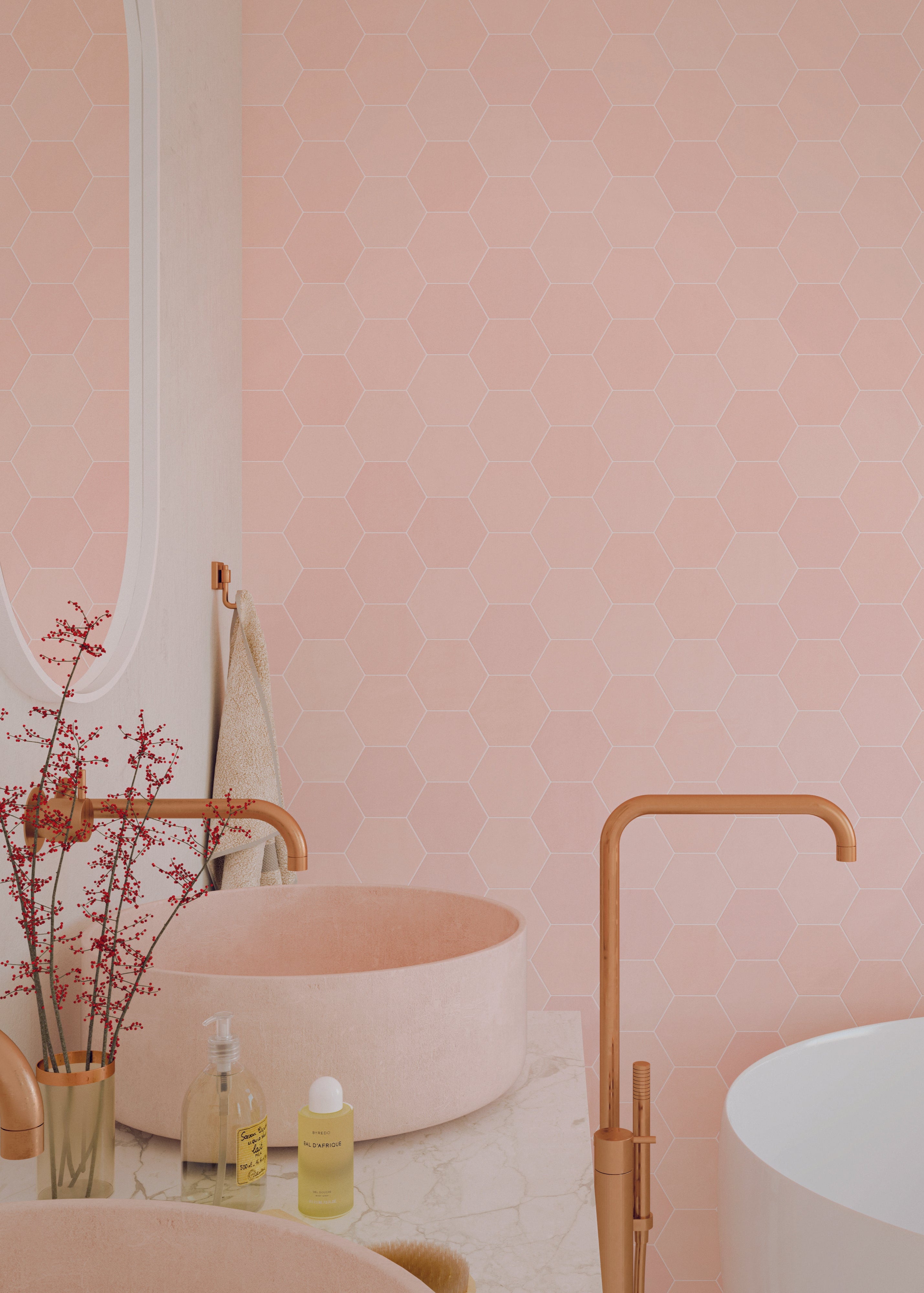 Zellige Hexa Pink 10.8x12.4