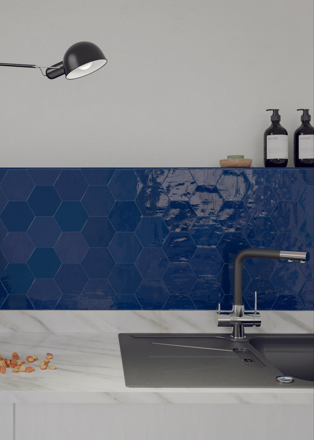Zellige Hexa Cobalt 10.8x12.4