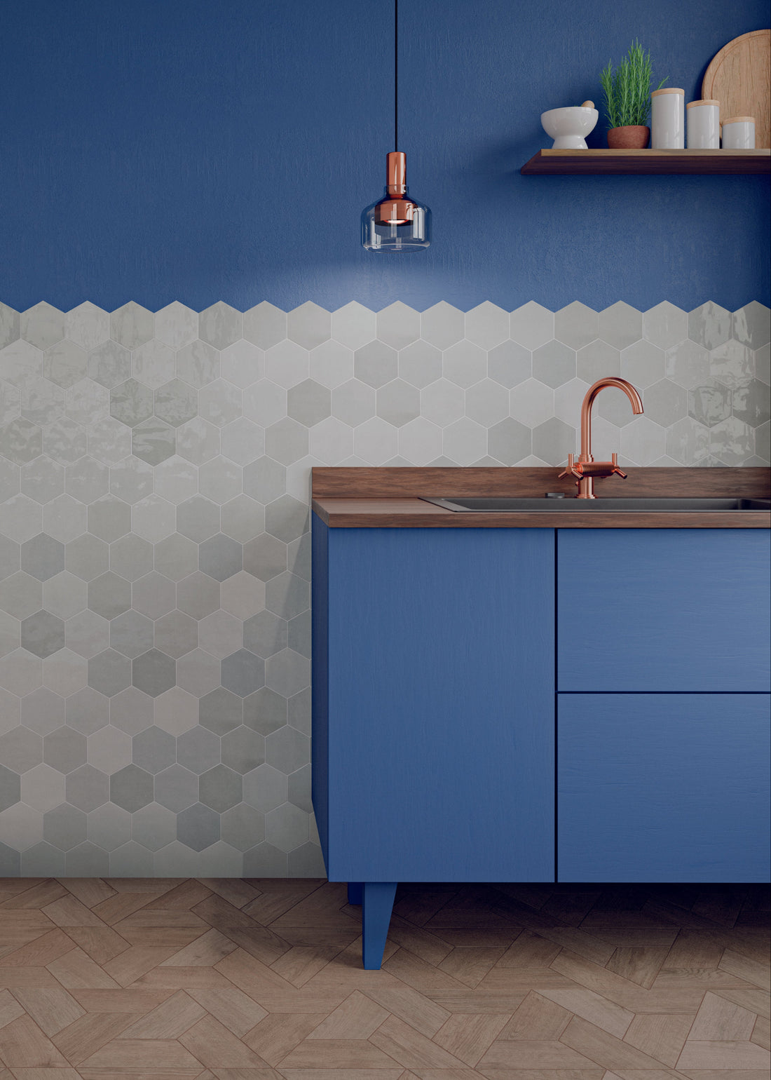 Zellige Hexa Grey 10.8x12.4