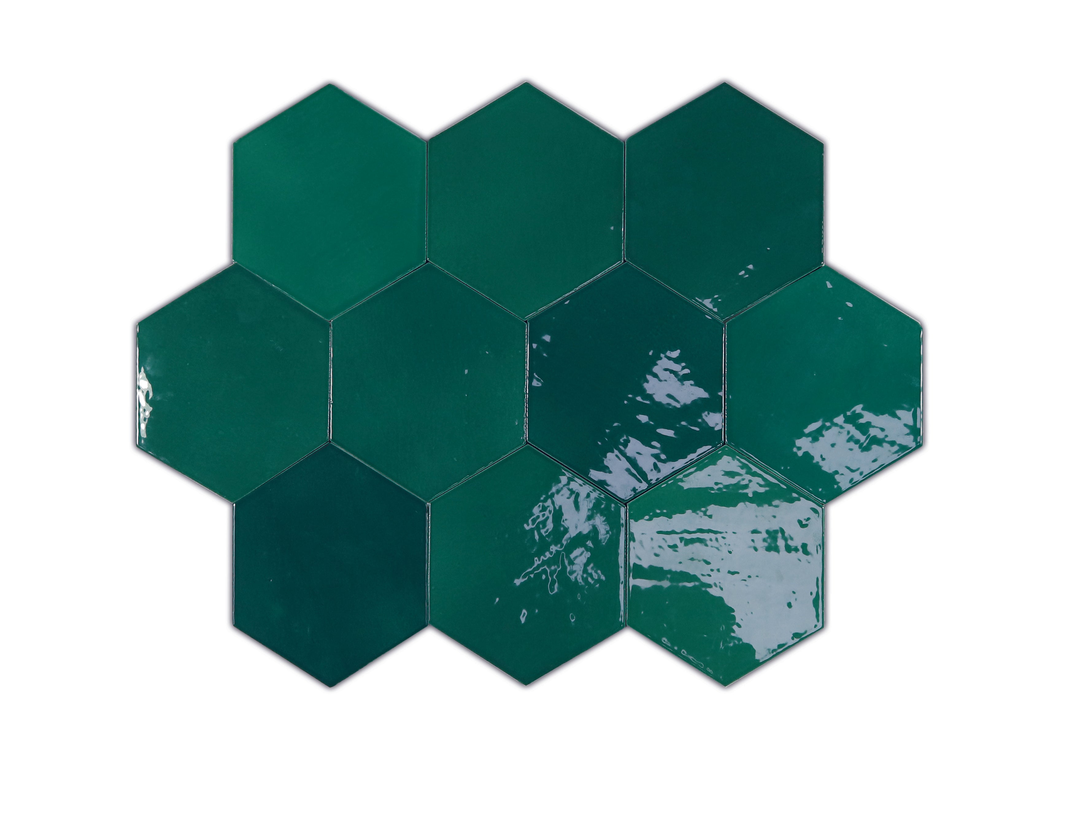 Zellige Hexa Emerald 10.8x12.4