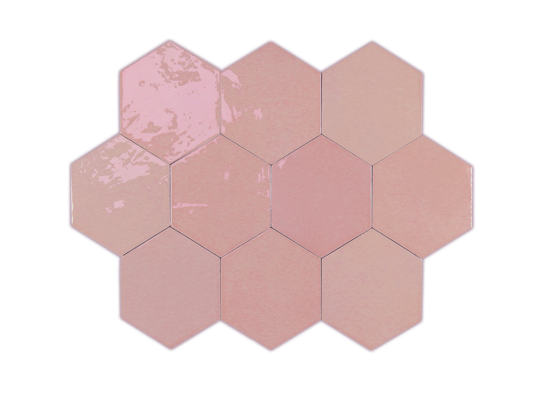 Zellige Hexa Pink 10.8x12.4