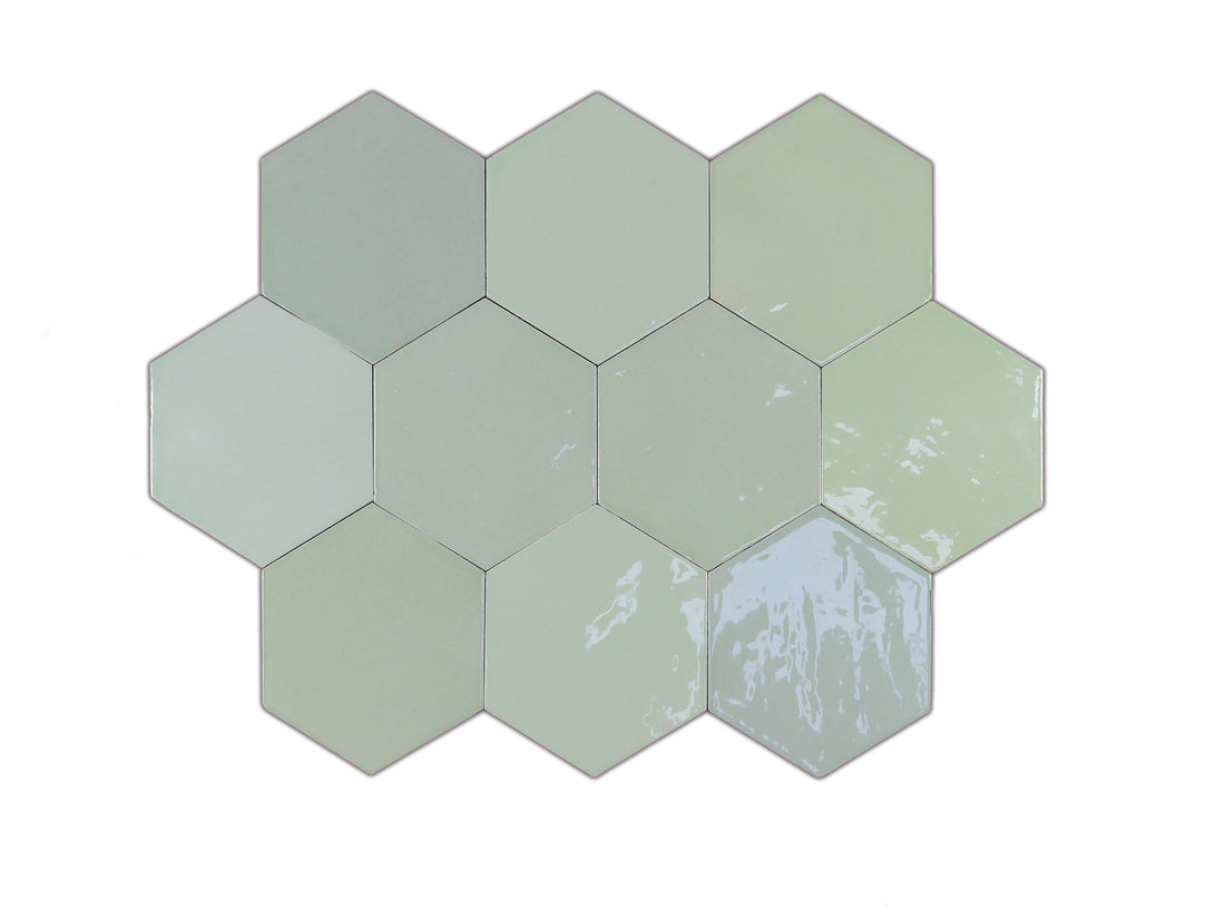 Zellige Hexa Mint 10.8x12.4