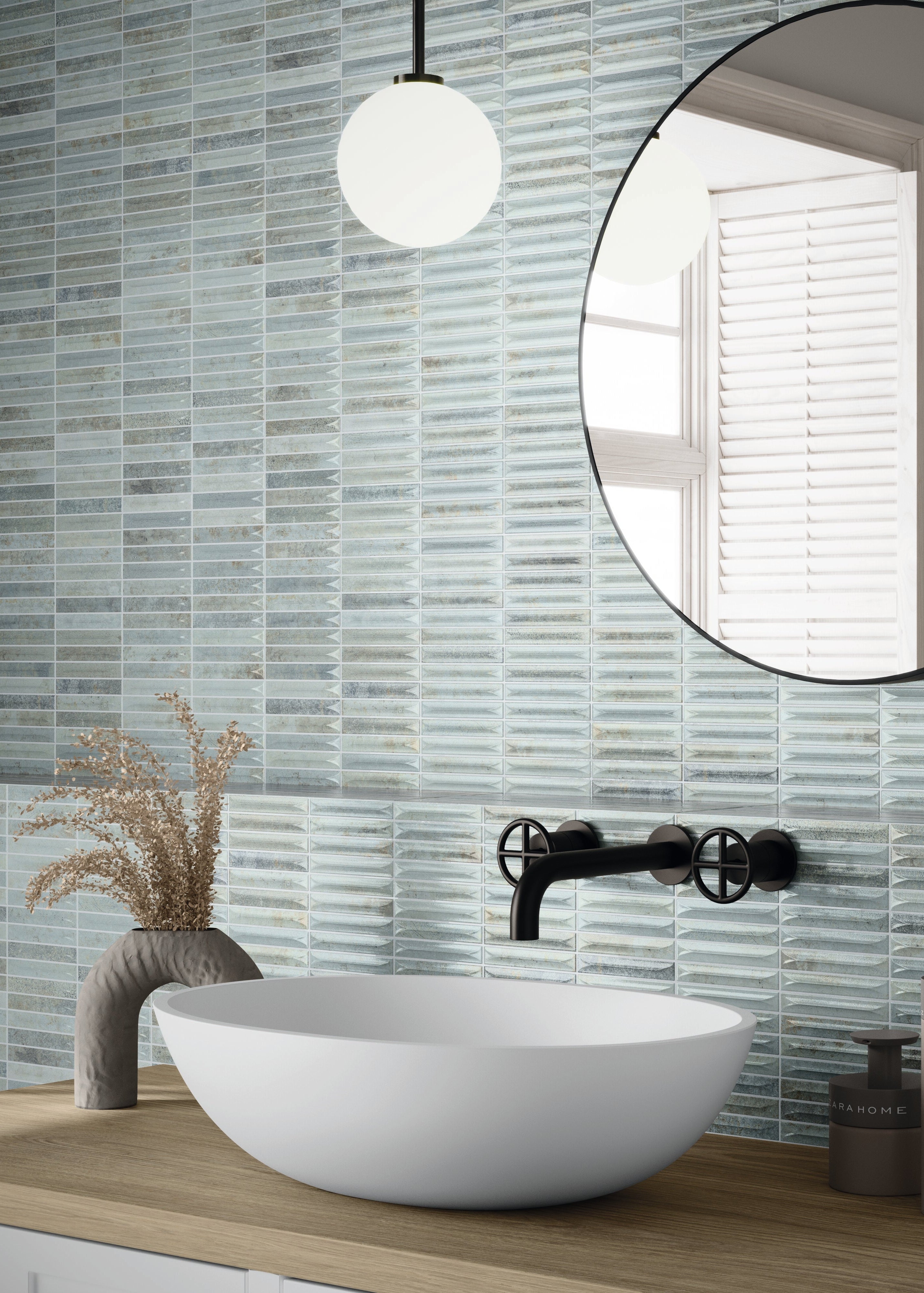 Bathroom with Blue Kit Kat tile