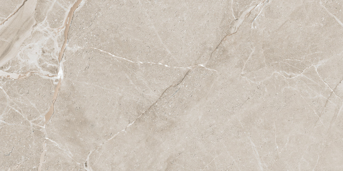 Close-up of a grey marble tile with  veining